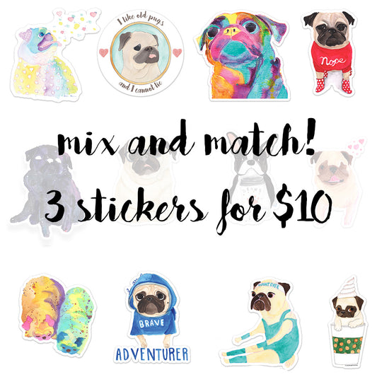 3 Stickers For $10 - Create your own sticker set!