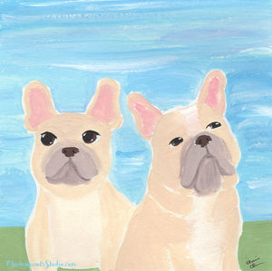 107 / 366 - Brothers - French Bulldog Painting