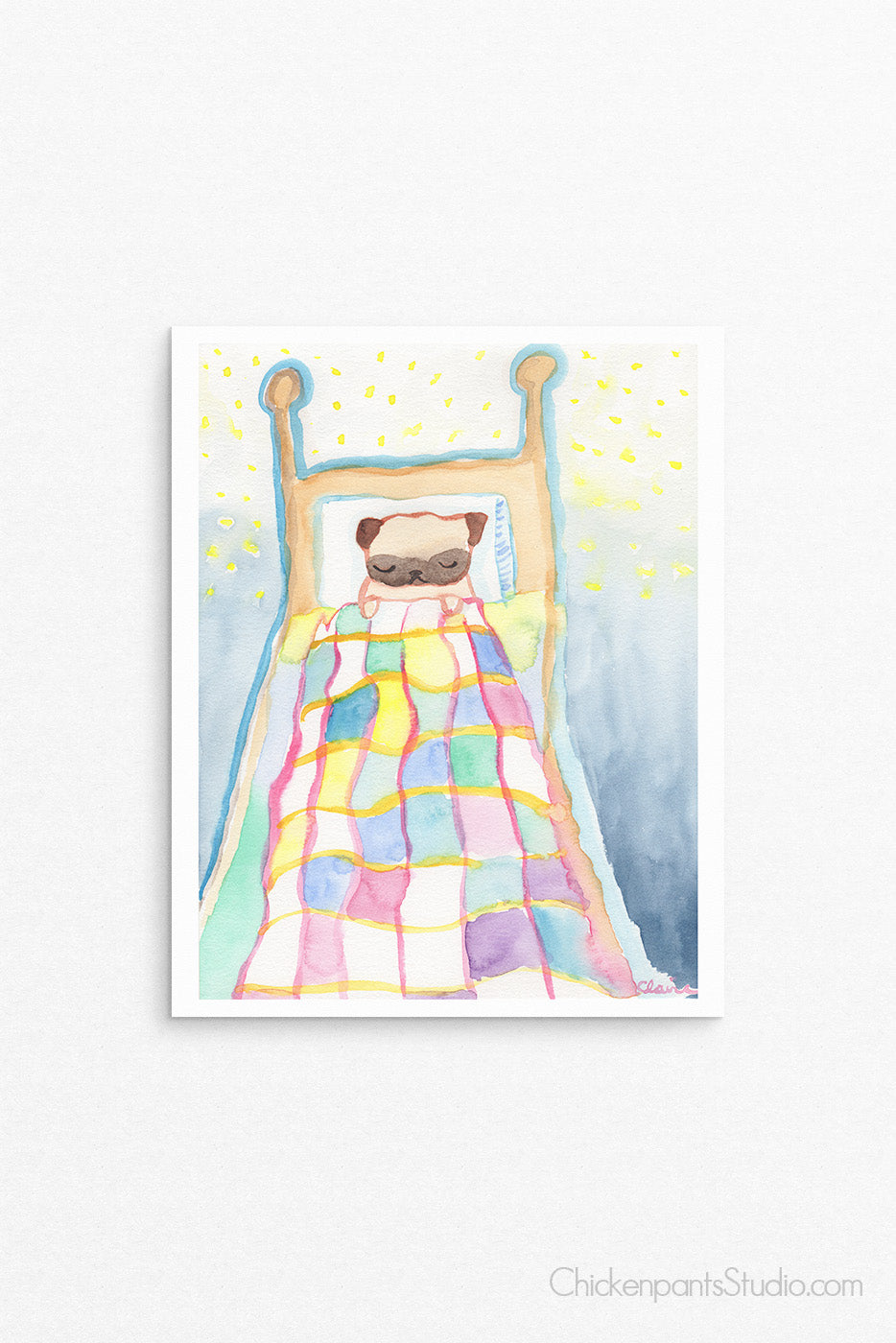 The Dreaming Pug -  Pug Art Print