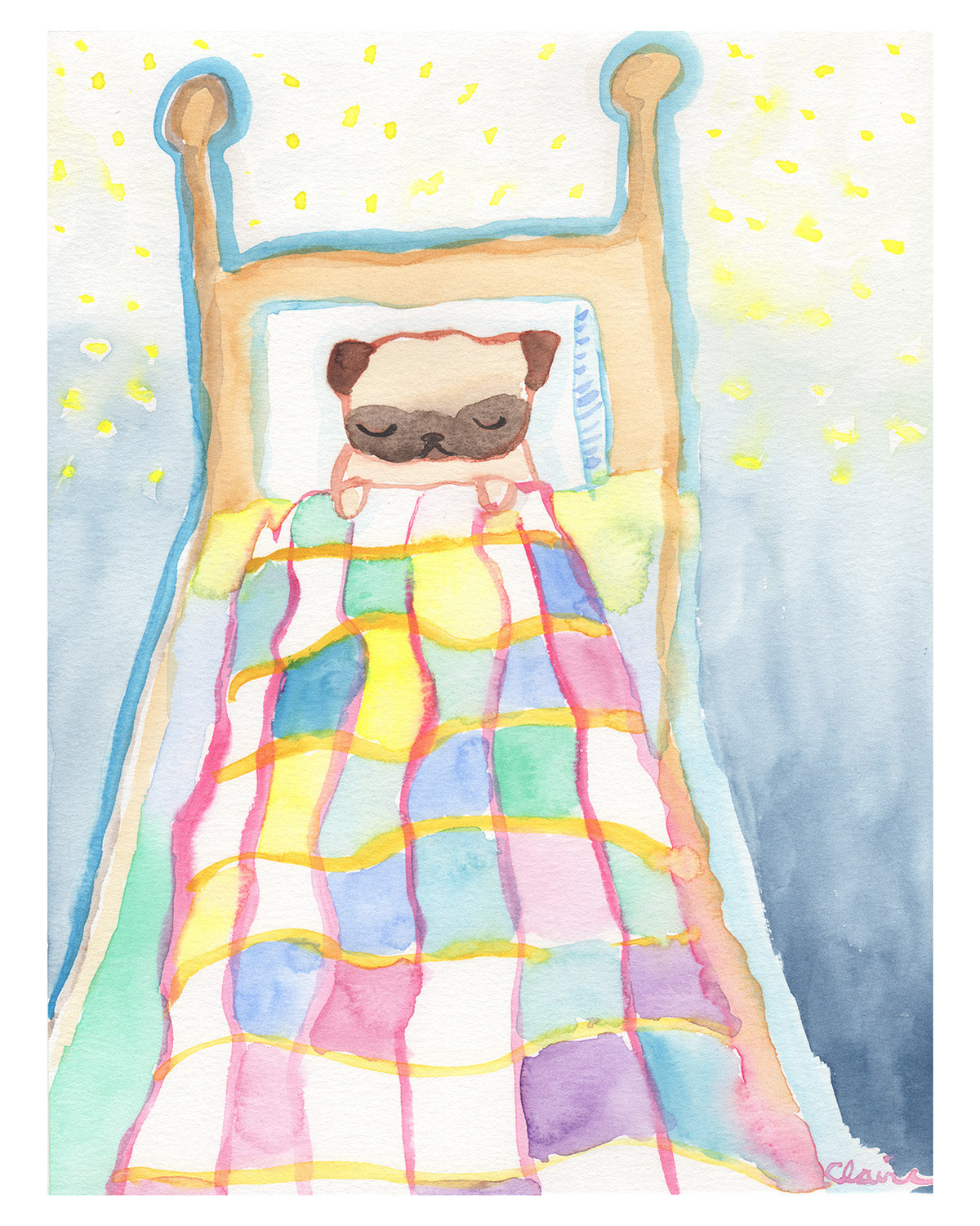 The Dreaming Pug -  Pug Art Print