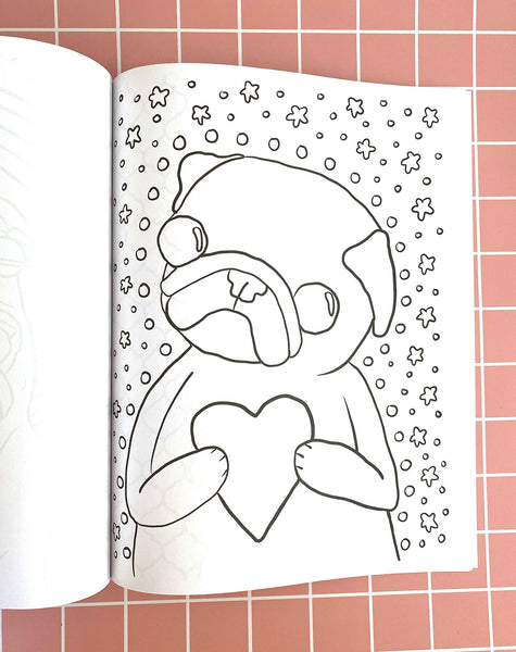 Sprinkle Happiness Pug Coloring Book - Signed & Printed Version With Bonuses