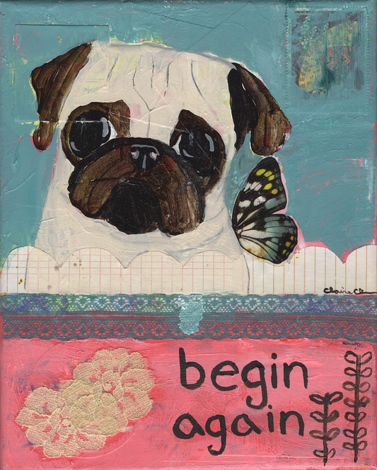 Begin Again - Original Pug Painting