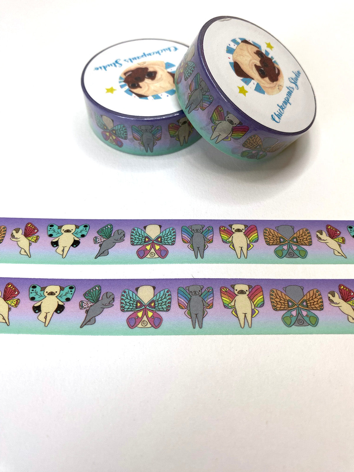 Butterfly Pugs - Pug Washi Tape