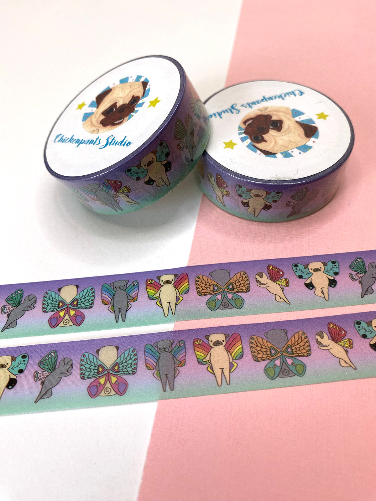 Butterfly Pugs - Pug Washi Tape