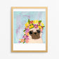 Flower Crown -  Pug Art Print