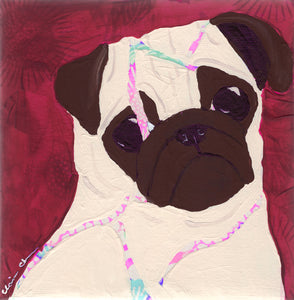 Kintsugi Pug #2 - Art Treats #90 - Original Painting