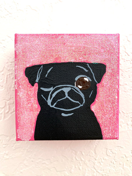Pug Glitter no. 1 - Art Treats #107 - Original Painting