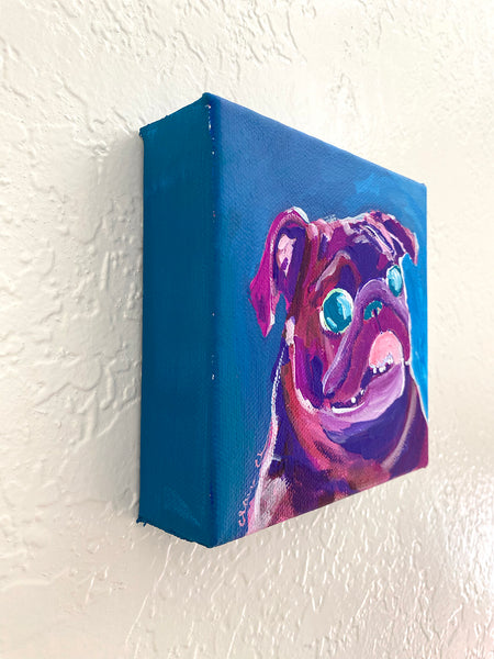 Purple Pug - Art Treats #113 - Original Painting