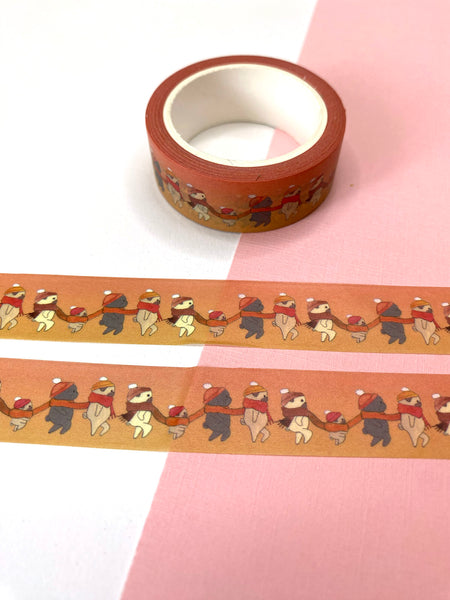 Scarf Pugs - Pug Washi Tape