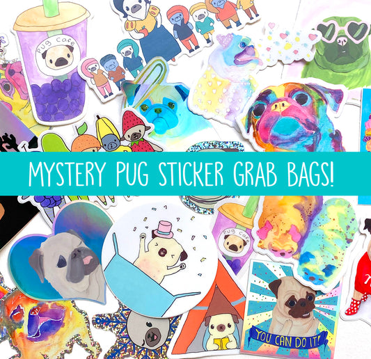 Pug Sticker Mystery Grab Bags