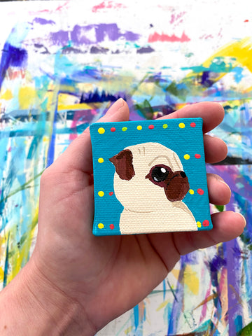 Itty-Bittiest no. 2 - Original Miniature Pug Painting