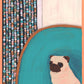 Beaded Curtain - Original Pug Painting