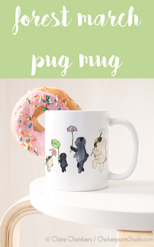 Forest March / Forest Parade Pugs Mug