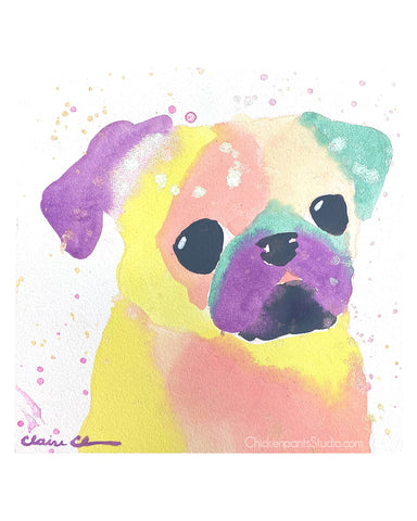 Pastel -  Pug Art Print