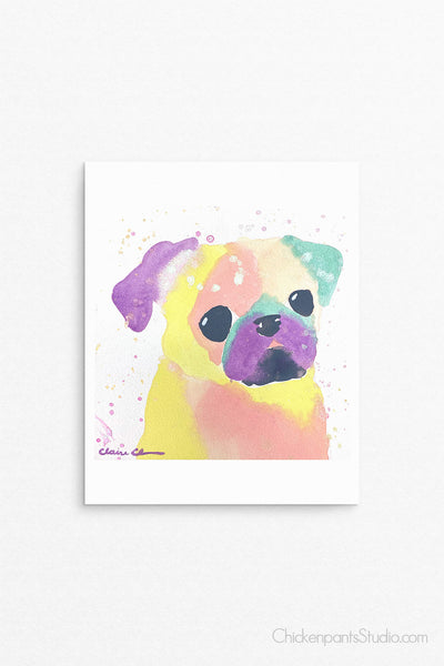 Pastel -  Pug Art Print