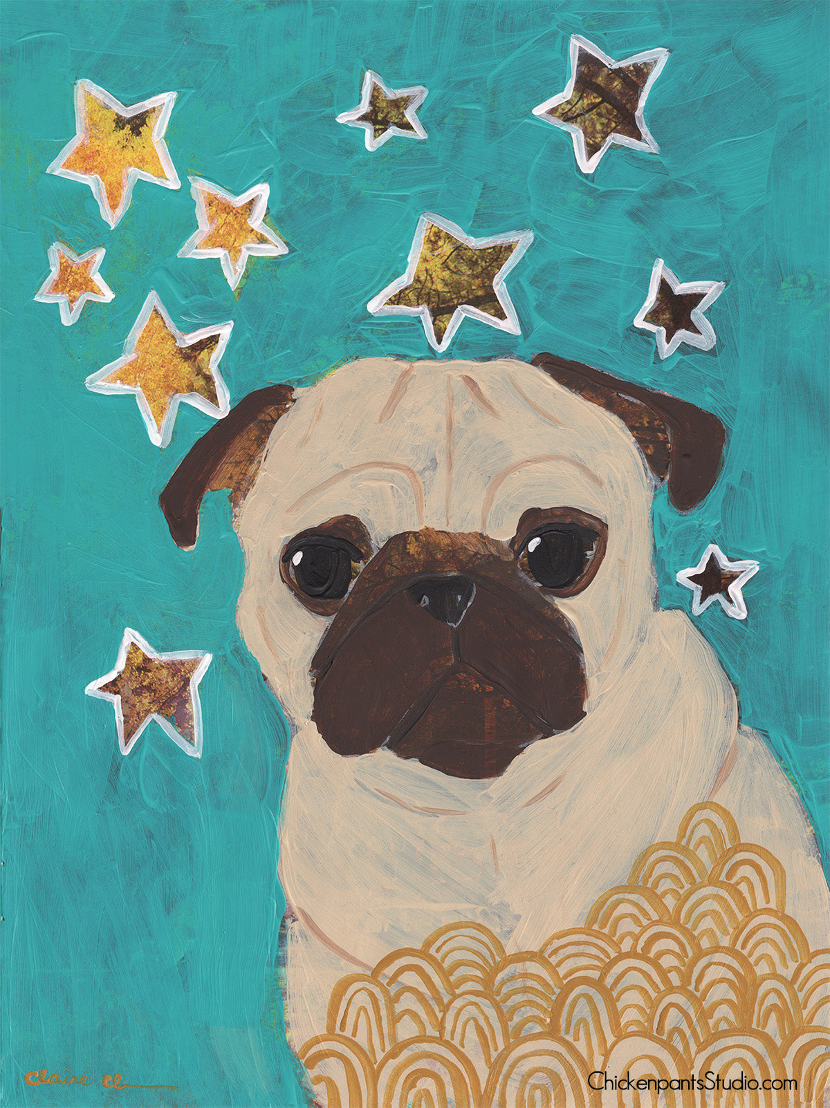 Stars - Original Pug Painting