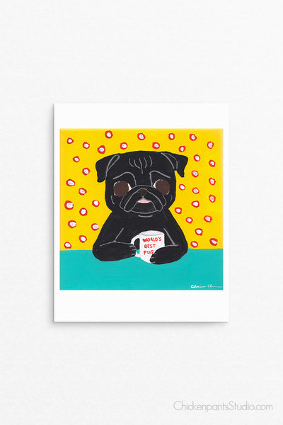 World's Best Pug -  Pug Art Print
