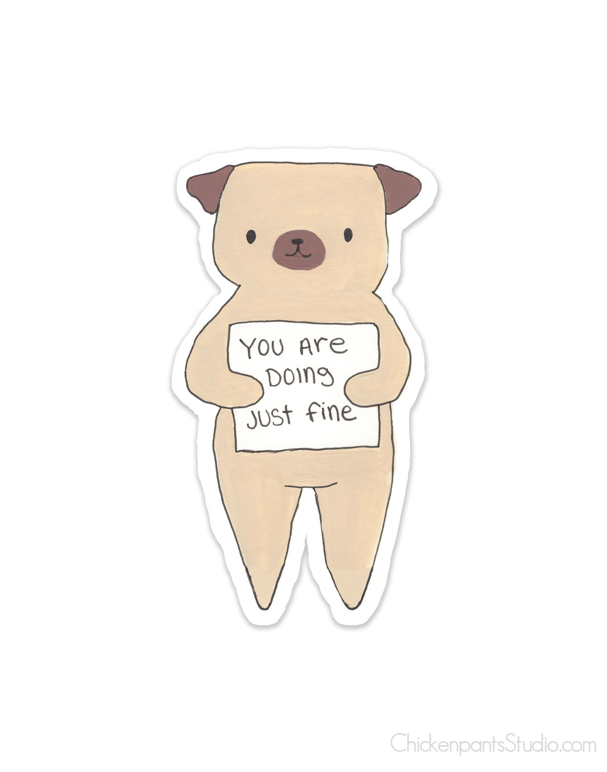 You Are Doing Just Fine Pug Vinyl Sticker