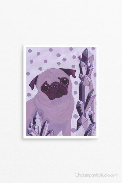 Amethyst Pug -  Pug Art Print