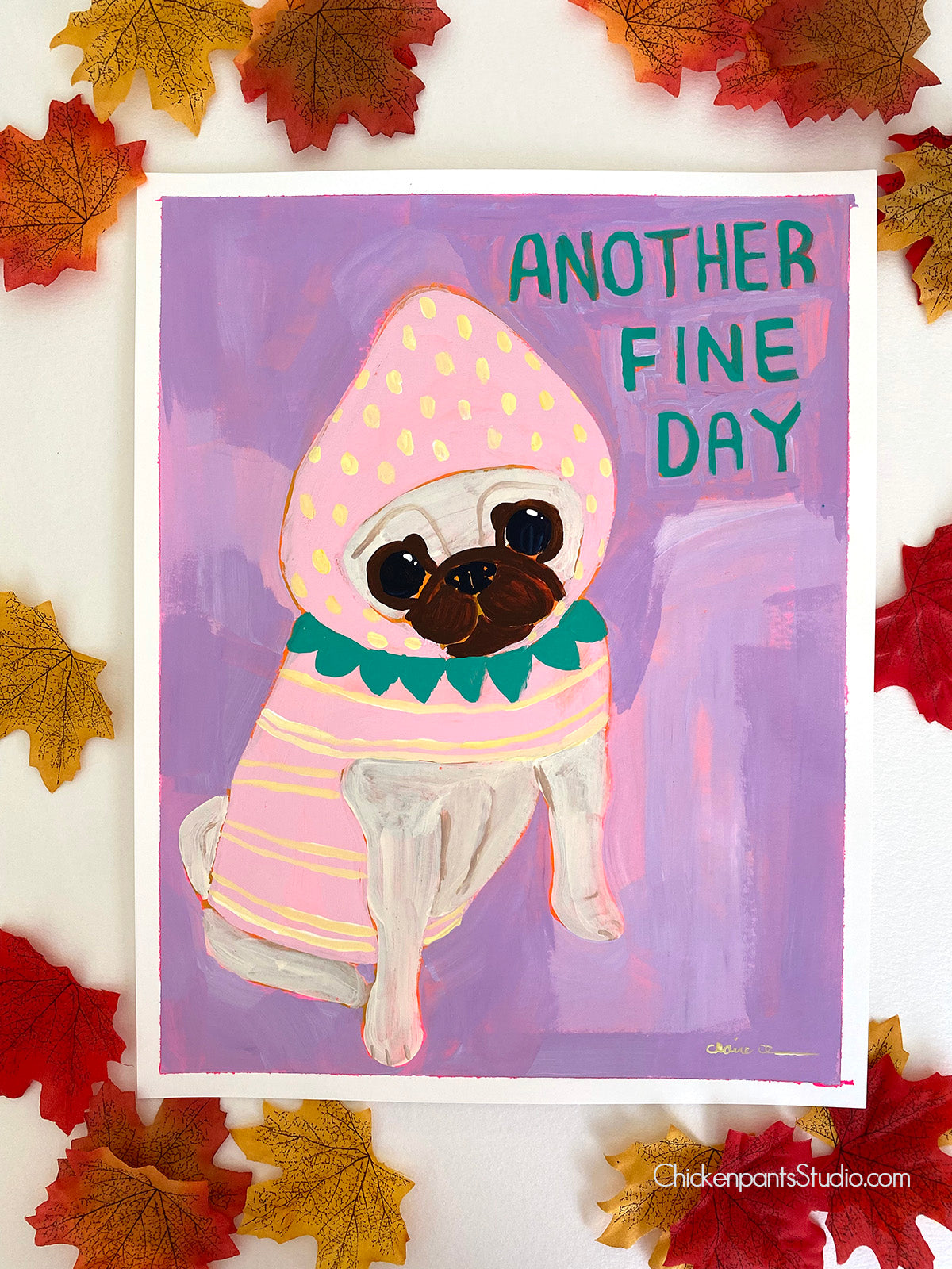 Another Fine Day - Original Pug Painting