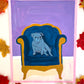 The Blue Chair - Original Pug Painting