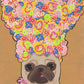 Bouquet No. 3 - Original Pug Painting