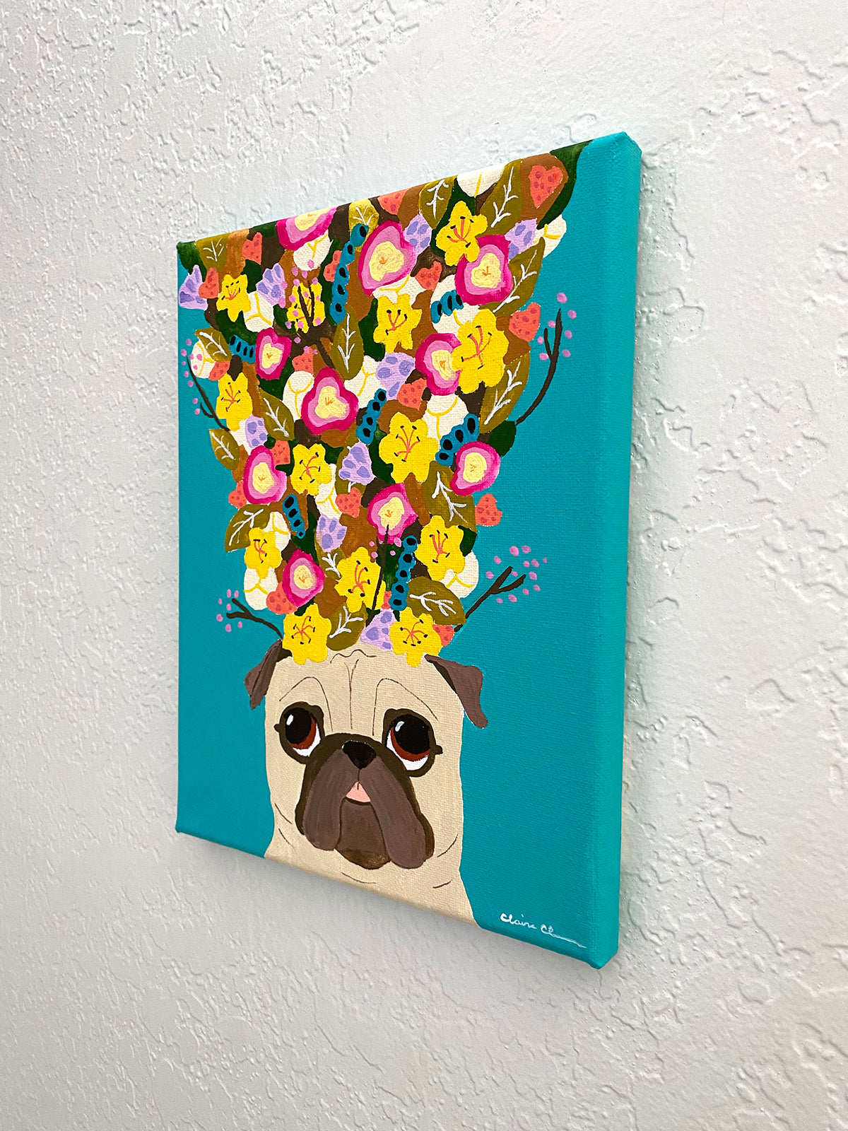 Bouquet no. 6 - Original Pug Painting