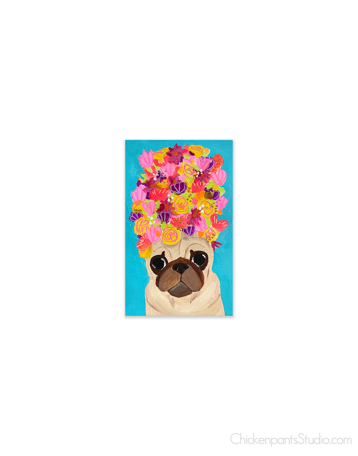 Bouquet - Pug Vinyl Sticker