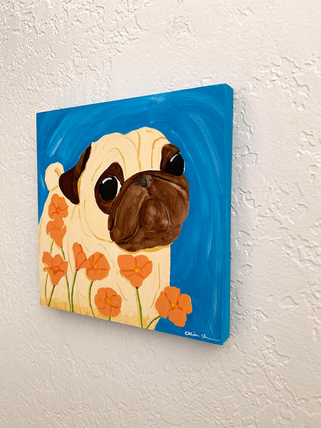 California Poppy - Original Pug Painting
