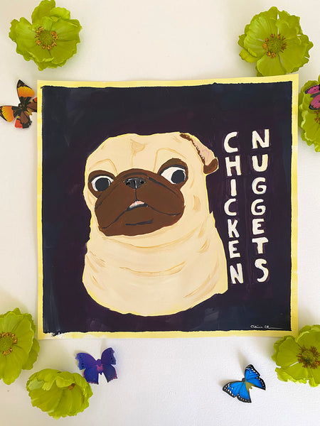 Chicken Nuggets - Original Pug Painting