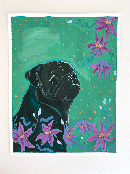 Clematis - Original Pug Painting