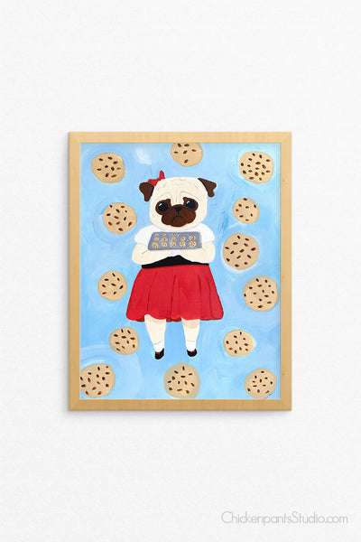 Cookies -  Pug Art Print
