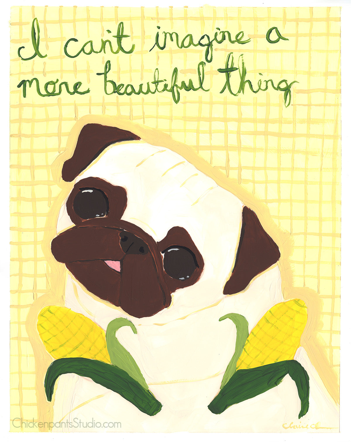 It's Corn! - Original Pug Painting