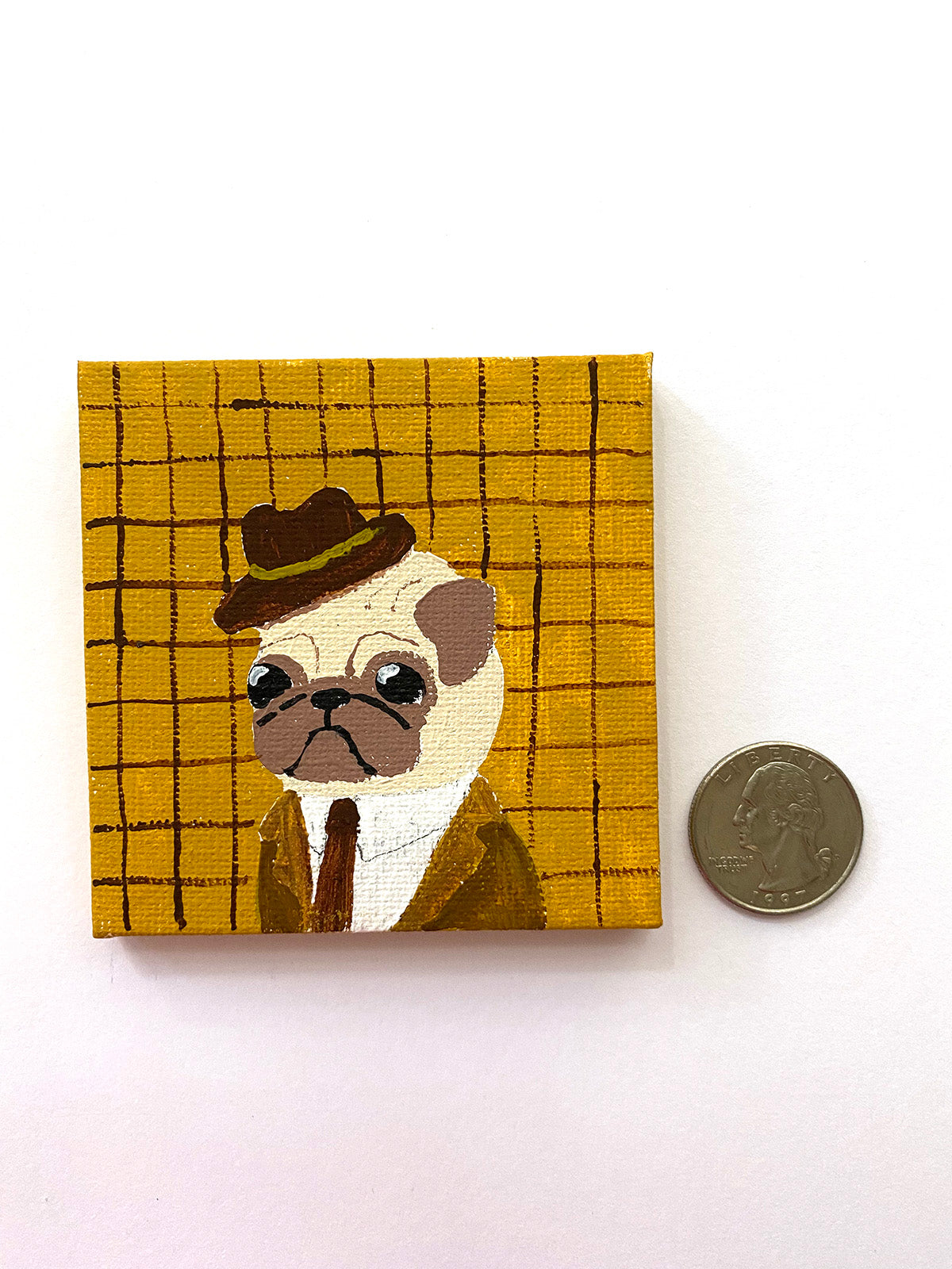 Dapper - Original Miniature Pug Painting