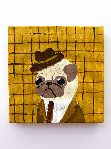 Dapper - Original Miniature Pug Painting
