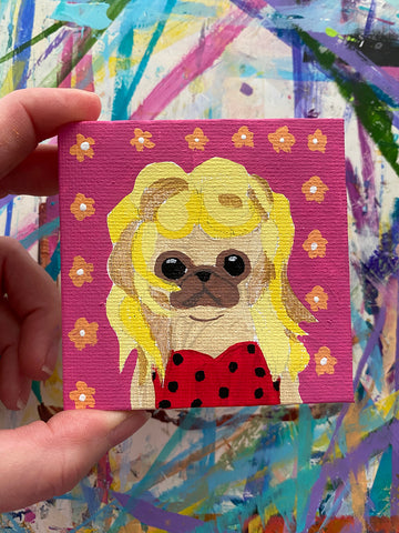 Dolly - Original Miniature Pug Painting