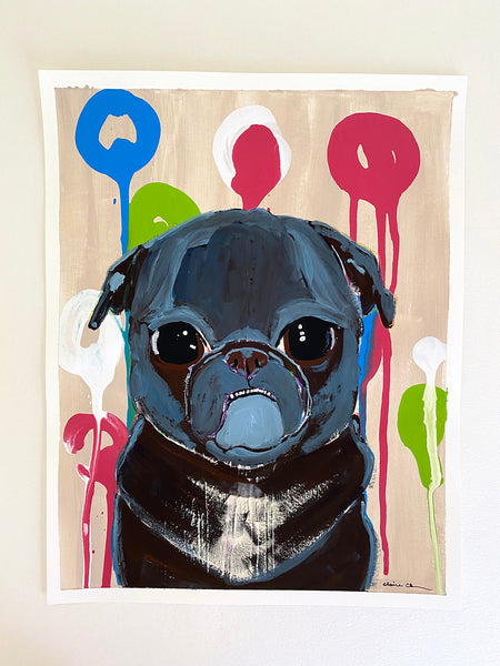Drippy - Original Pug Painting