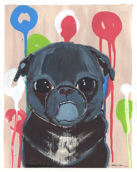 Drippy - Original Pug Painting