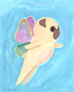 Butterfly Wings no. 1 - Original Pug Painting