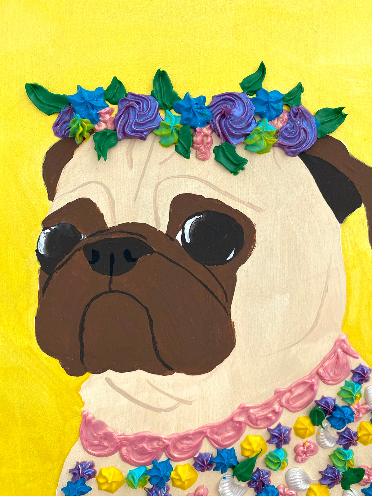 Flower Crown - Original Pug Painting