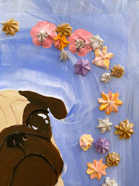 Flower Dream - Original Pug Painting