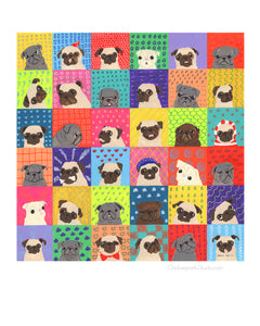 Friends and Family - Pug Art Print