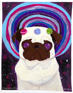Galaxy Girl - Original Pug Painting