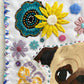 Secret Garden - Original Pug Textile Art