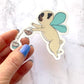 Coffee Fairy - Pug Vinyl Sticker