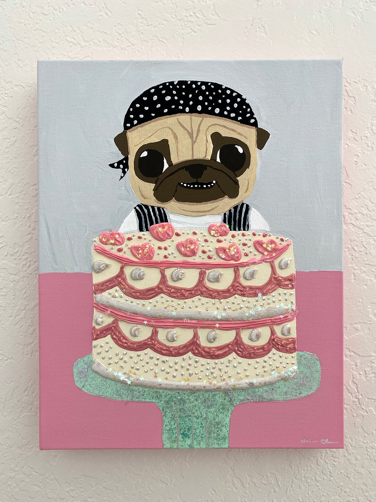 Kevin's Wabi Sabi Cake Decorating Service - Original Pug Painting