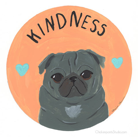 Kindness - Original Pug Painting