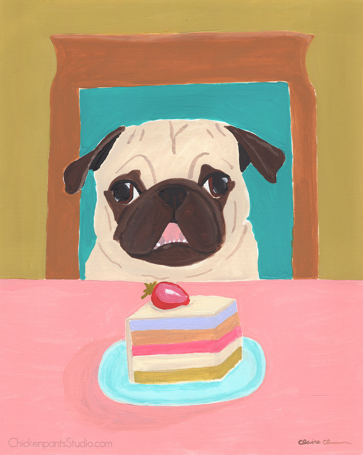 Layer Cake - Original Pug Painting