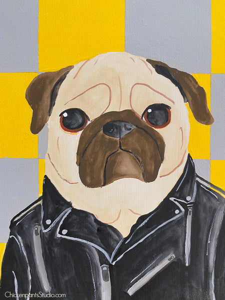 Rebel - Original Pug Painting