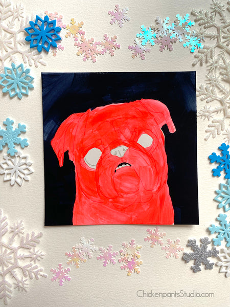 Neon Baby #1 - Original Pug Painting